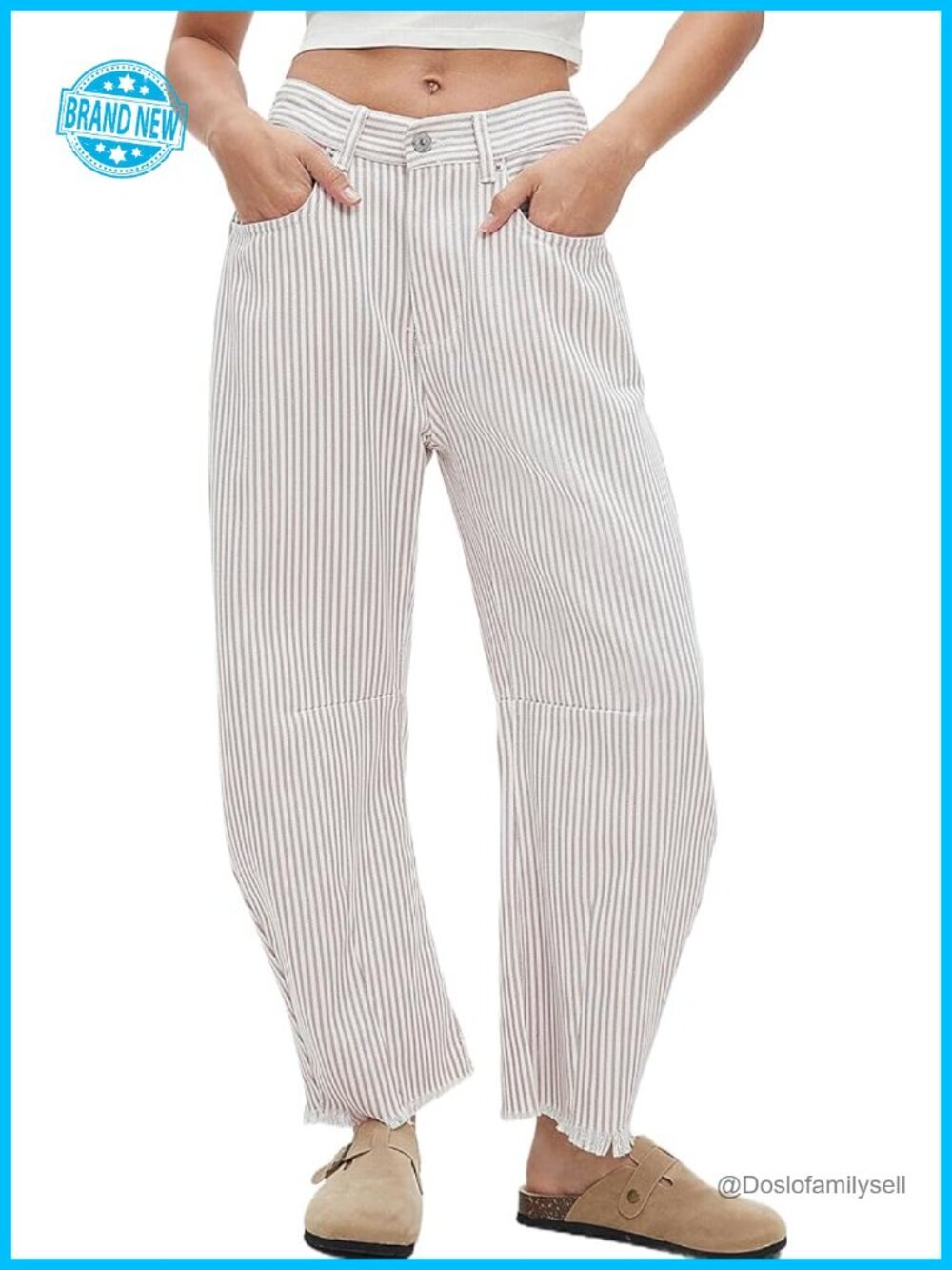 Wide Leg Baggy Barrel Jeans Y2k Striped Denim Casual Loose Pants